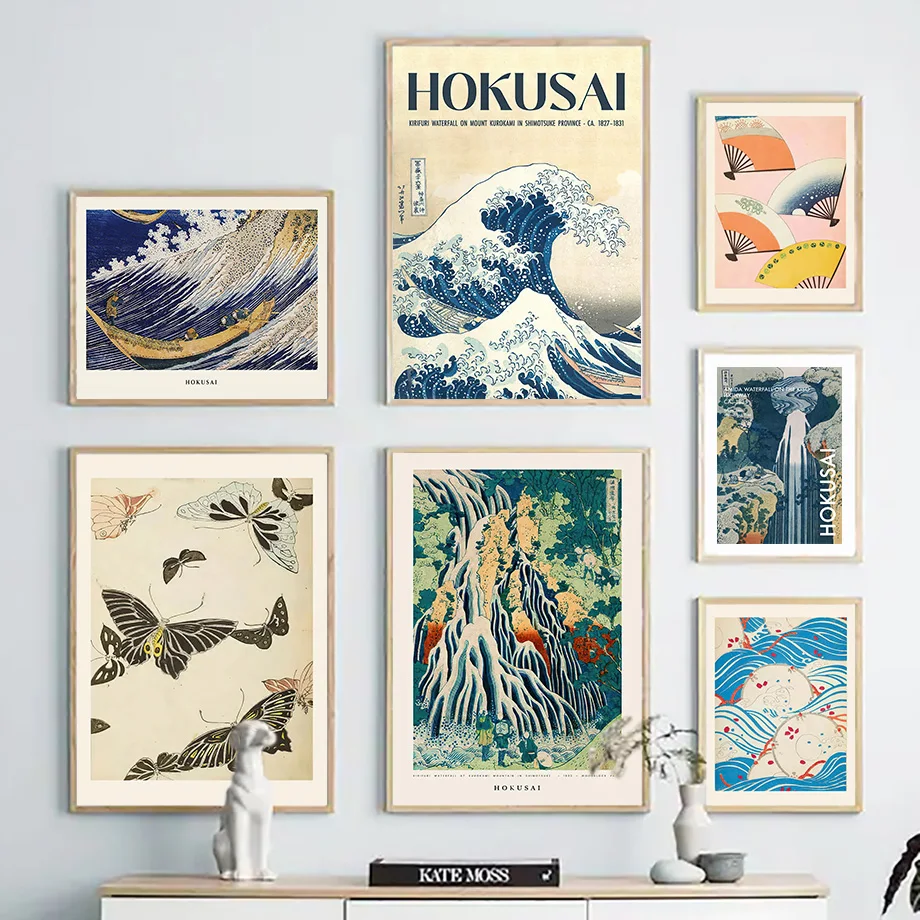 Hokusai Ohara Koson Wave Japanese Art Posters Vintage Guest Room Home Bar Cafe Decor Home Decoration Print Wall Poster Pictures
