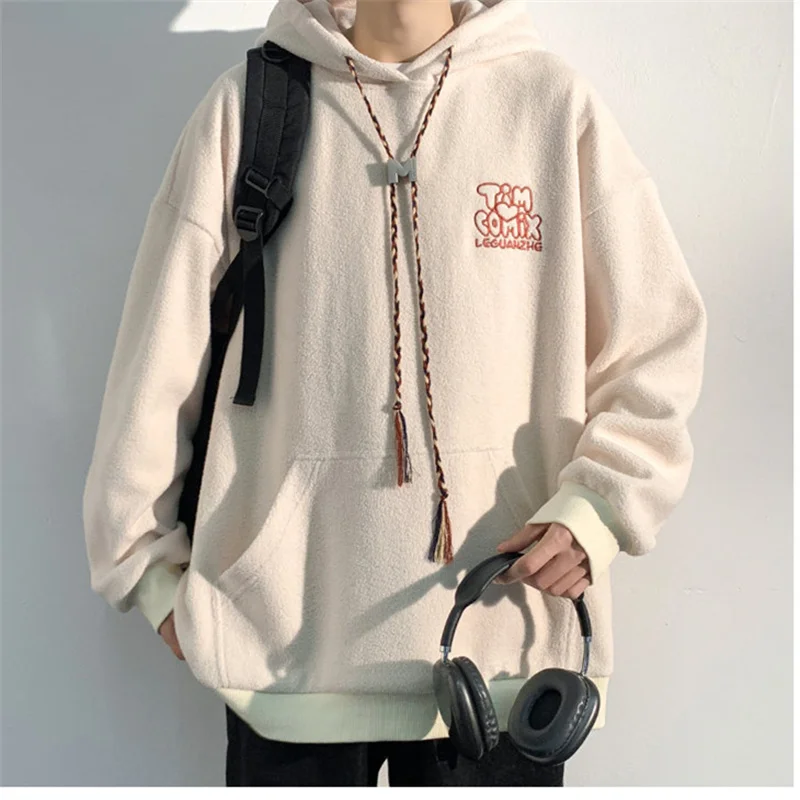 

2023 Autumn New Youth Fashion Trend Long Sleeve Hooded Sweater Men's Casual Versatile Loose Pullover Sweater Coat