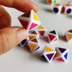 D8 10 Per/Set 8 Faces Colors Dice On Each Face Teaching Plastic Cubes for Education Classroom Teaching Maths