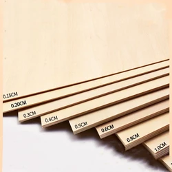 10pcs 1.5/2/3/4/5/6/8/10mm Basswood Plywood Sheet Wooden Board Wood Plank Aviation Model Craft Supplies Construction Material