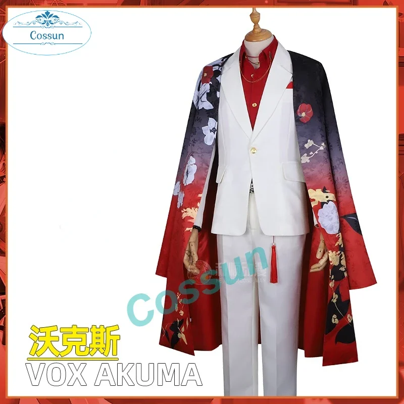 Hololive Vtuber Luxiem Vox Akuma Cosplay Costume Vox Akuma Halloween Party Suit Uniforms outfit anime wig