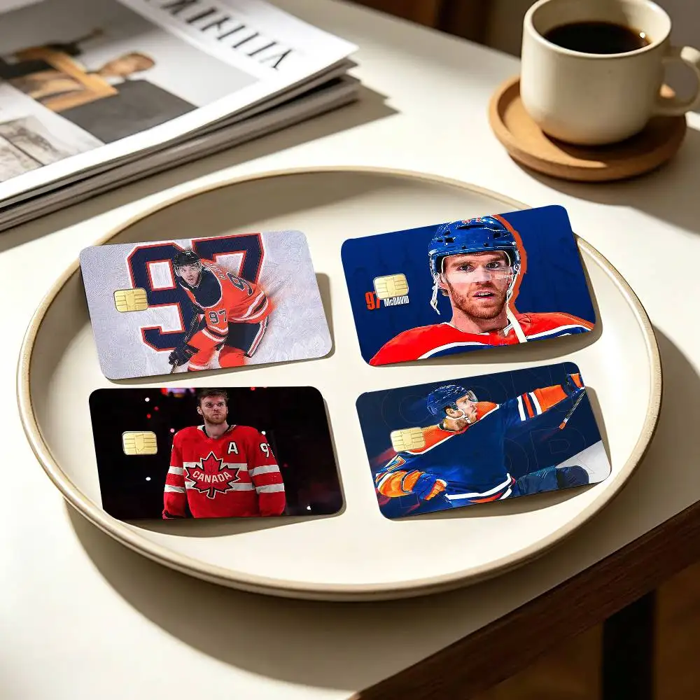 Ice Hockey-Connor M-McDavid   4pcs 1Set Card Stickers Small Waterproof Chip 4PCS Card Sticker Anti-Scratch
