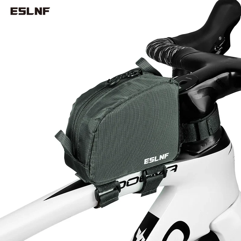 AliExpress ESLNF Waterproof Double-Zip Bike Front Frame Bag - Universal for MTB Road Bikes, Durable Outdoor Cycling Storage Pouch