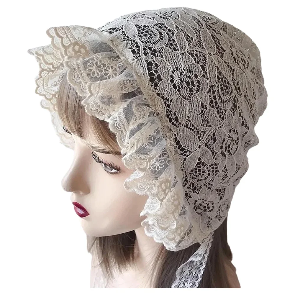 

Милая однослойная кружевная шапочка для сна в стиле Лолиты, французская винтажная шляпа в стиле кантри Лолиты, шапочка-платок, аксессуар для волос