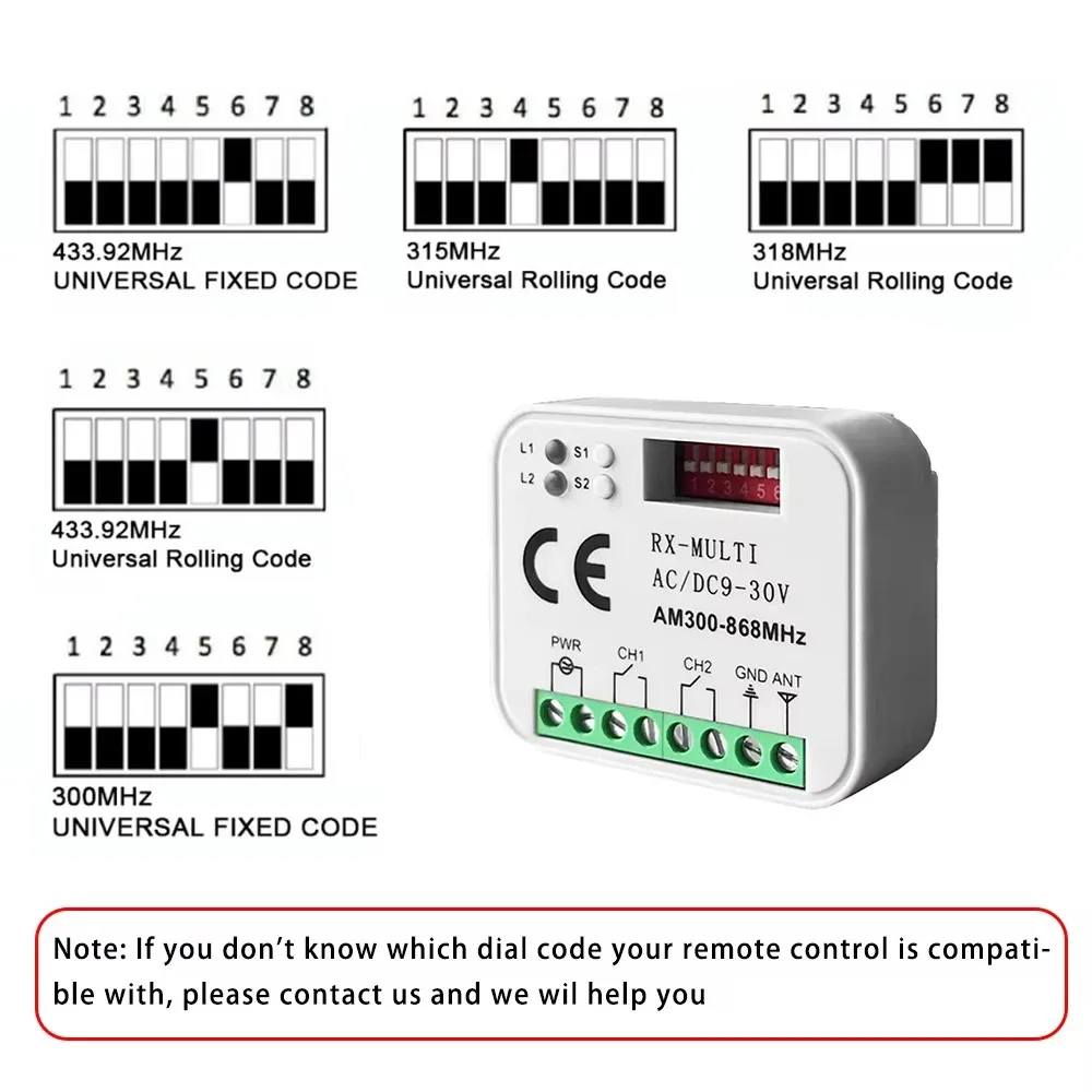 KEBIDU RX MULTI Tuya Smart Switch Modul 300-868MHz 2CH 433MHz 868MHz WLAN-Controller Garagen-/Tortür-Fernbedienungsempfänger – Detail 7