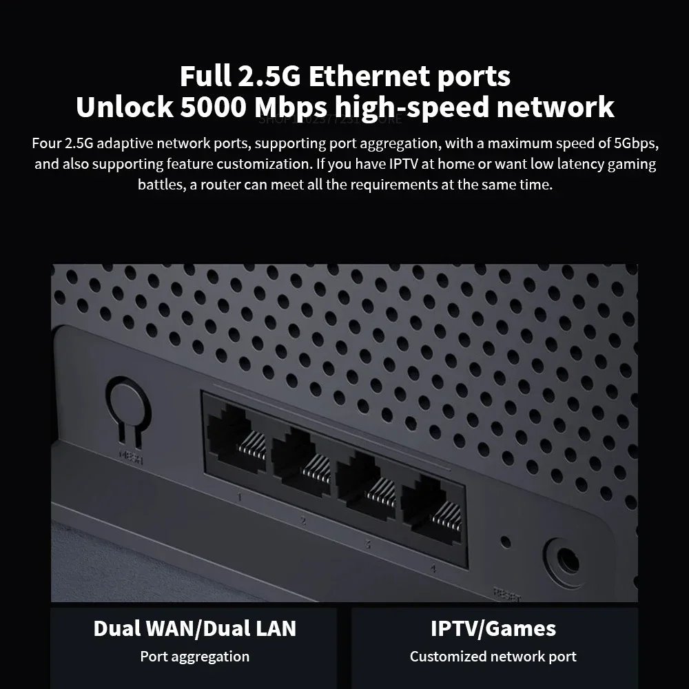 Xiaomi Router BE6500 Quad Nucleus Wifi7 6500Mbps 2.5G Ethernet Port Dual Frequency 2.4/5GHz 6 Independent Signal Amplifiers Mesh
