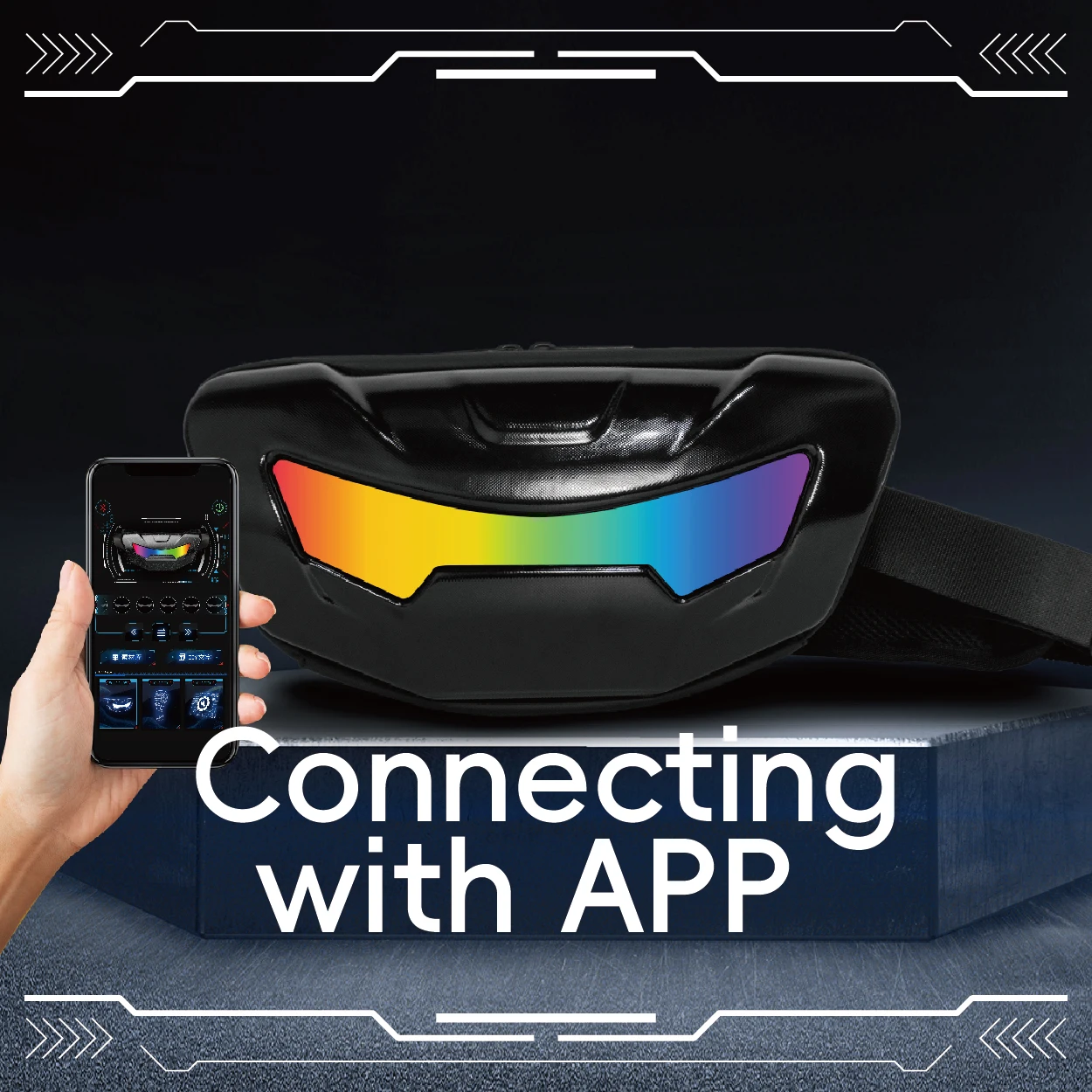 دراجة نارية ركوب حقيبة كتف لوي موتو جيب LED على ظهره حقيبة الهاتف المحمول حقيبة كروسبودي الرجال الذكية عرض على ظهره #4