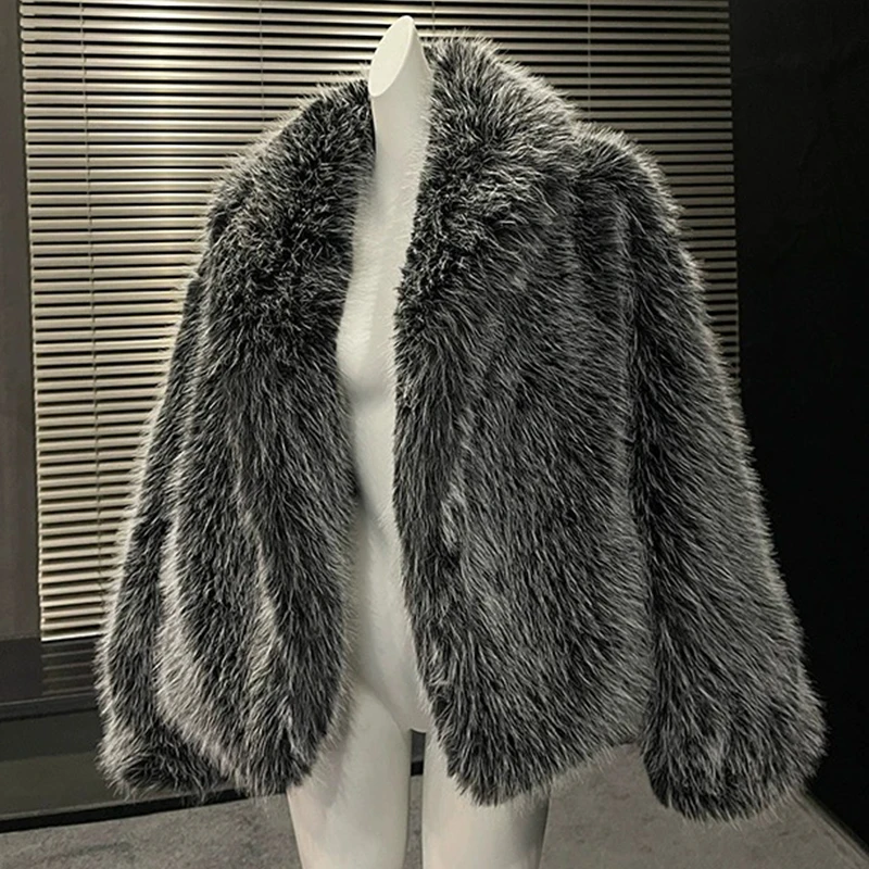 Trendix الفاخرة فو الفراء سترة طويلة النساء الشتاء موضة الوقوف طوق الدافئة الفراء سترة فضفاضة حفلة أنيقة فو الفراء معطف 2025 #5