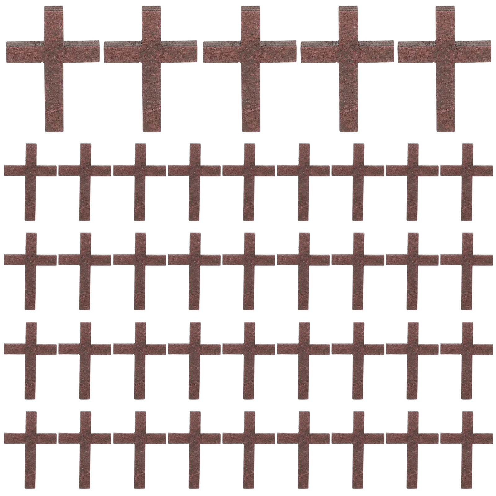 

70pcs Wooden Cross Pendant Necklace Ethnic Women Punk Jewelry For Bracelets Earrings Making Brown Lightweight