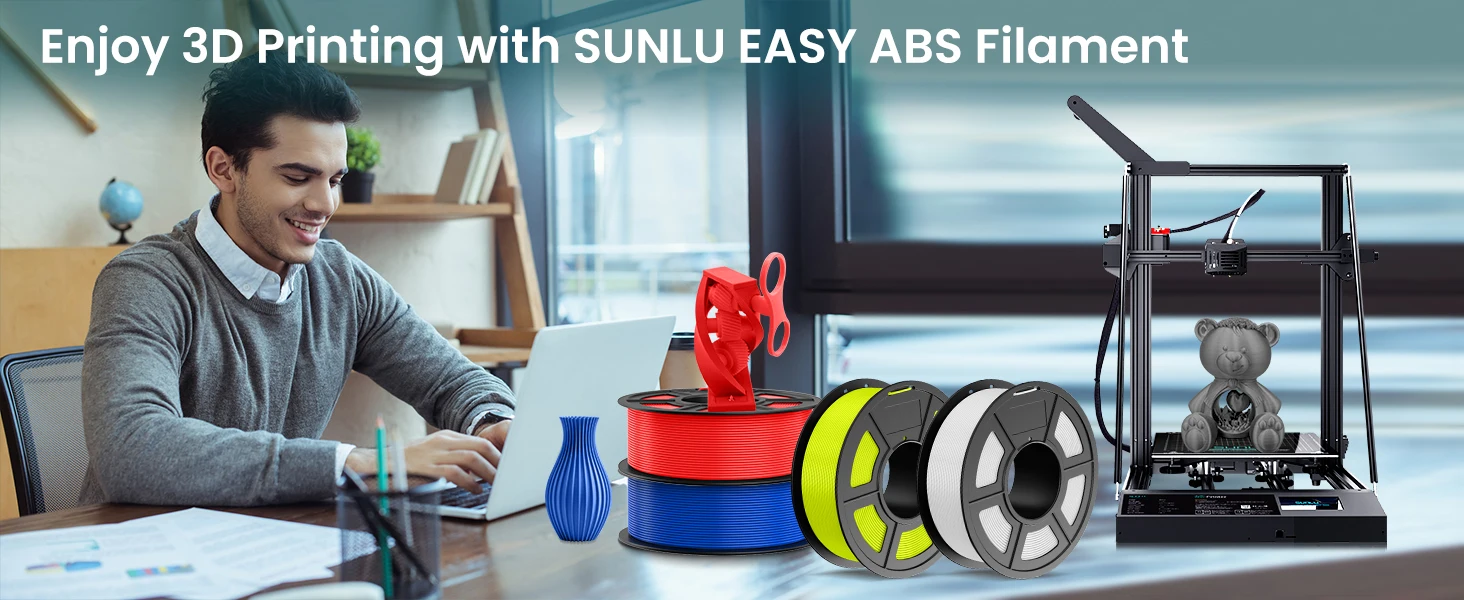 SUNLU 10 kg 3D-Filament PLA/PLA PLUS/PETG/einfaches ABS-Filament, 1,75 mm, 10 Rollen, 1 kg, ordentlich gewickeltes 3D-Drucker-Filament für 3D-Drucker – Detail 28