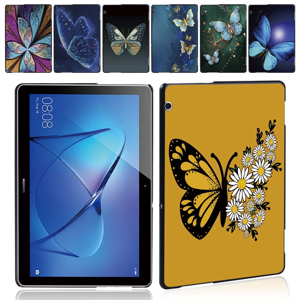 

Tablet Case for Huawei MediaPad T3 10 9.6" Butterfly Series Pattern Slim High Quality Back Hard Shell Case + Stylus