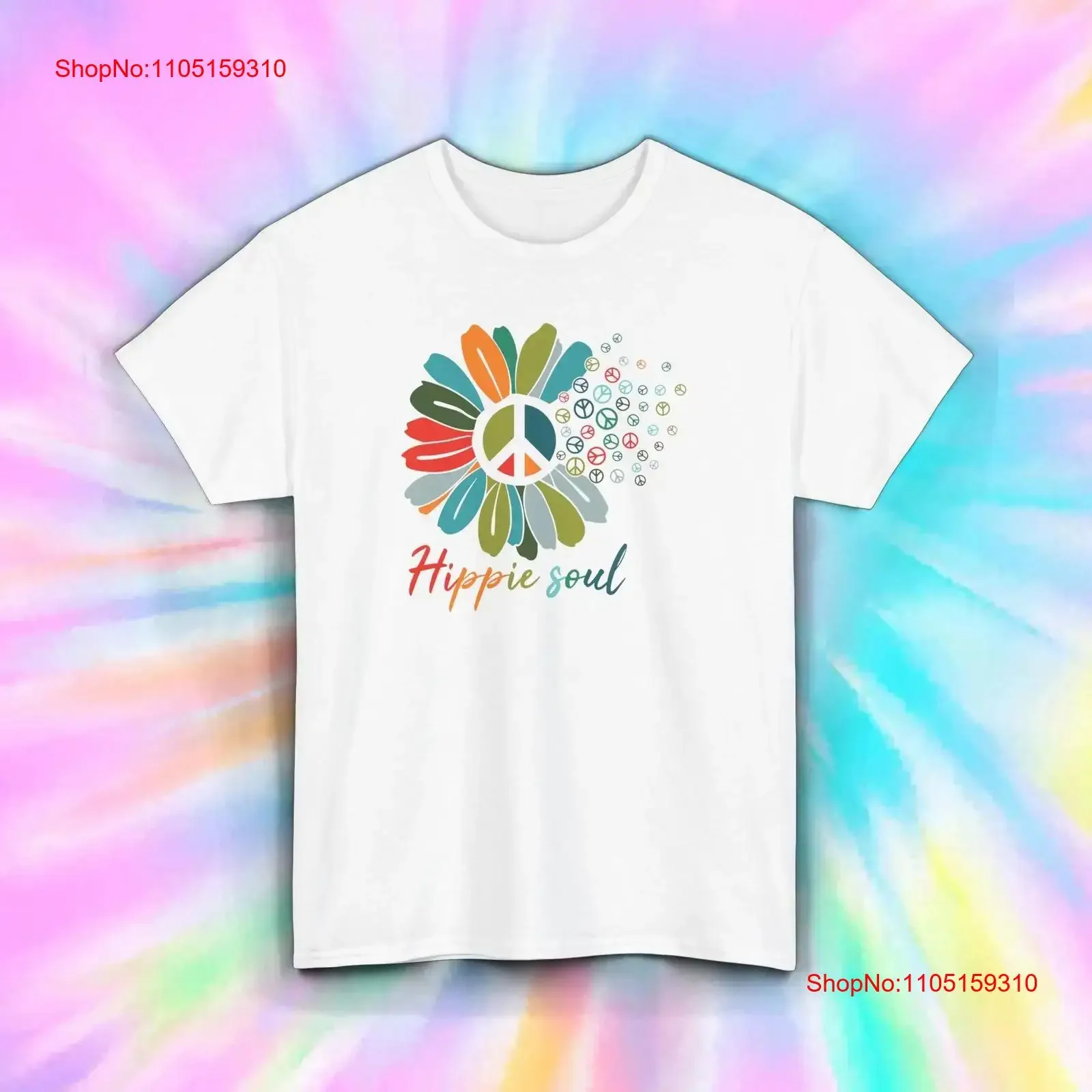 

Hippie Soul Peace Daisy Retro 70s Boho T Shirt S 5XL vintage Washed Slightly Comfortable Top For Everyday Wear Stylish Unisex