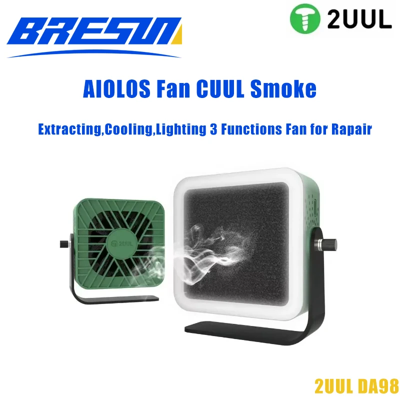 2uul AIOLOS Fan CUUL Smoke Extracting,Cooling,Lighting 3 Functions Fan for Rapair for Mobile Phone Mainboard Maintenance Welding