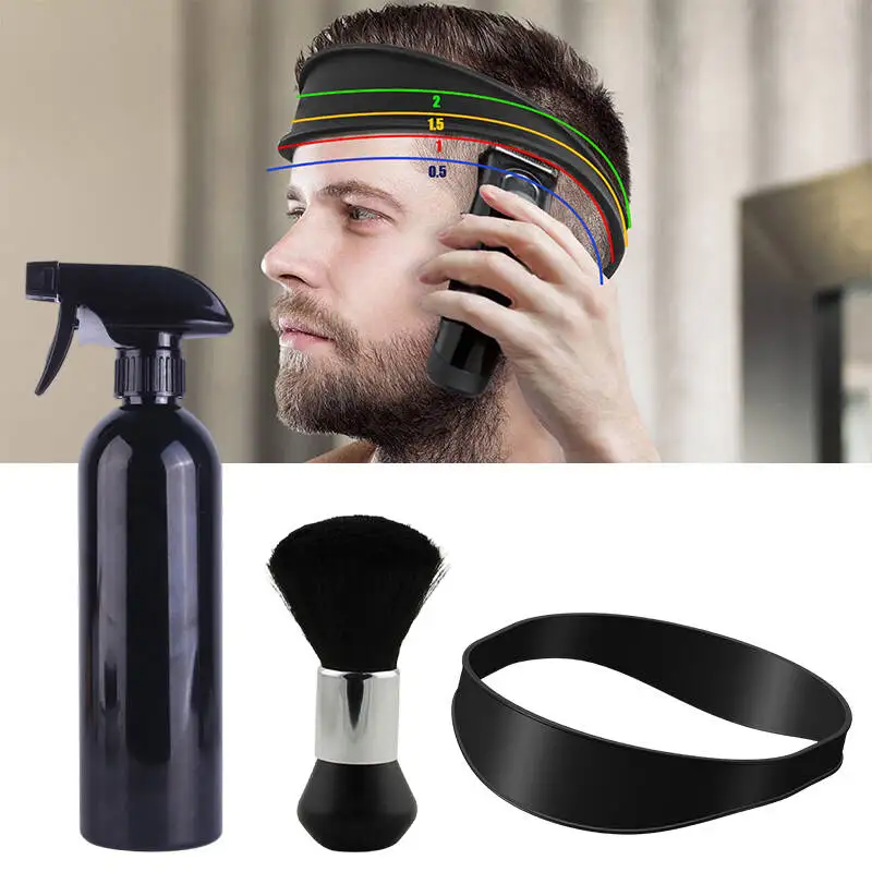 

Household Hair Trimming Tools Set Curved Haircuts Template Headband Large Capacity Hair Spray Bottle Cutting Styling Clean Brush