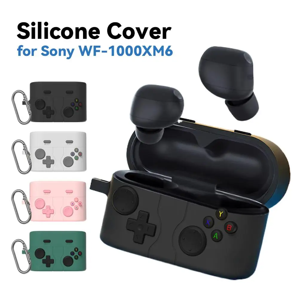 Kreative Spielcontroller-Hülle für Sony WF-1000XM6 Flüssigsilikon-Cover 3D-Tasten-Gaming-Design Stoßfeste Kopfhörer-Schutzhülle