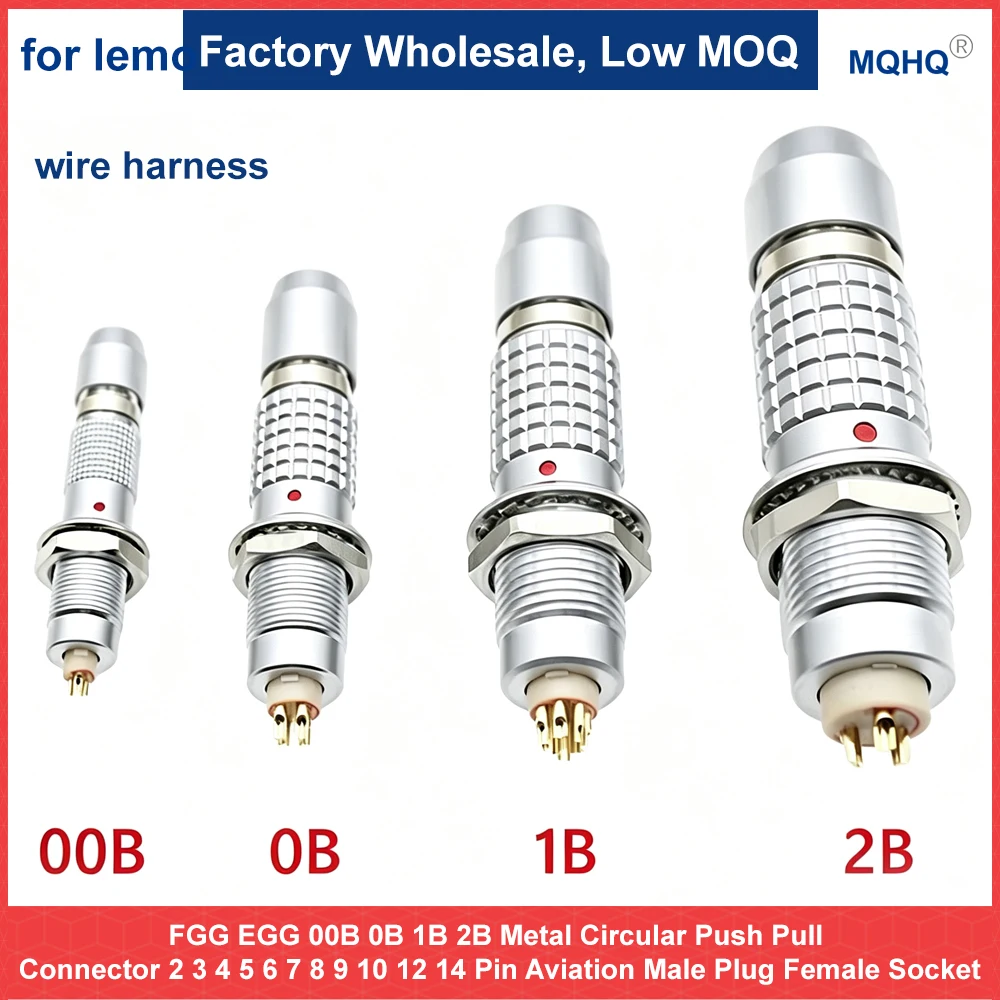 FGG EGG 00B 0B 1B 2B Metal Circular Push Pull Connector 2 3 4 5 6 7 8 9 10 12 14 Pin Aviation Male Plug Female Socket