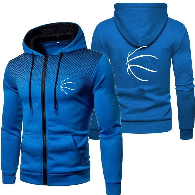 Autumn Men Basketball Sweatshirts Long Sleeve Jacket Hoodie Zipper Closure Jacket Male Hoodies Sweatshirt Slim Fit Male Clothing