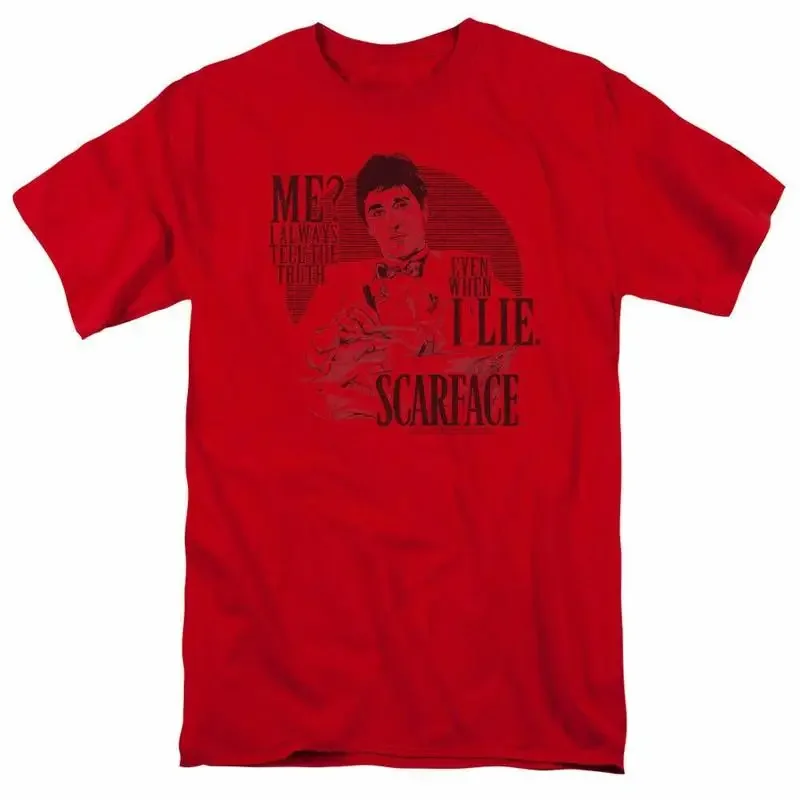 Scarface Truth T Shirt Licensed Gangster Movie Tony Montana Retro New Red