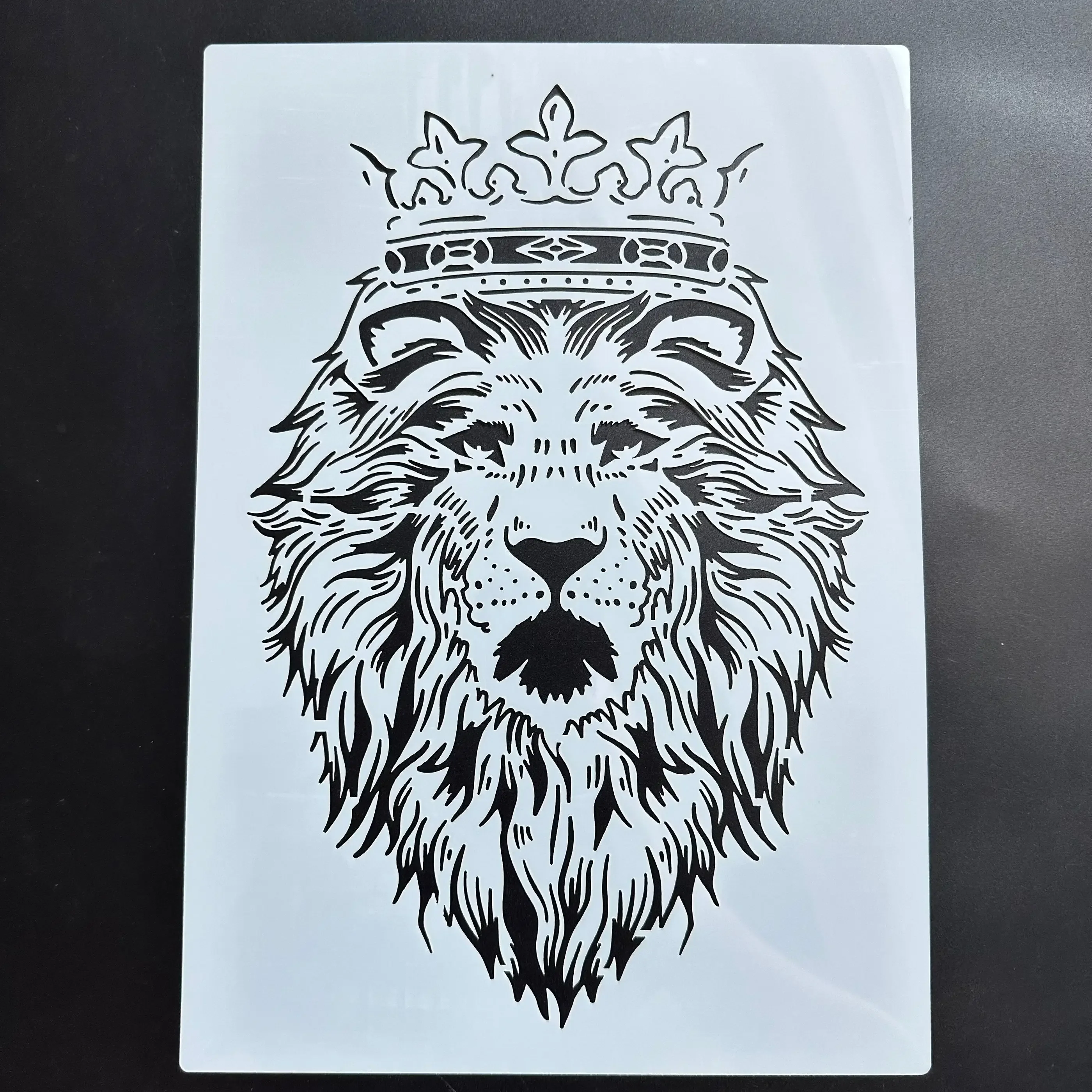 

A4 29 *21cm DIY mandala mold for painting stencils stamped photo album embossed paper card on wood, fabric, wall Animals lion