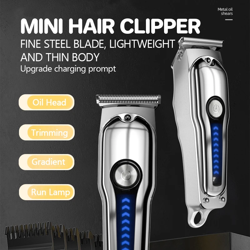 Cordless Hair Trimmer Mini Hair Cutting Kit with 6 Guide Combs Portable USB Rechargeable Haircut Clippers for Men Women Kids