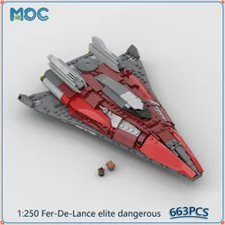 1:250 Scale Fer-De-Lance Elite Dangerous Model MOC Building Blocks Space Educational Collection Display Xmas Toys Gifts 663PCS