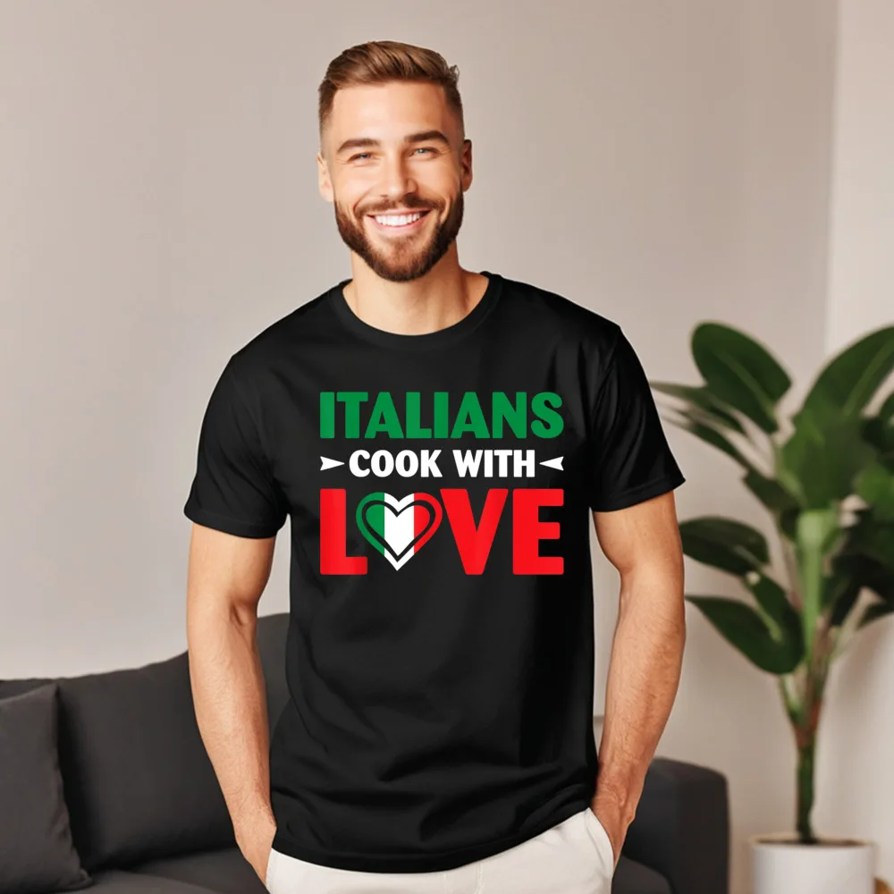 Casual Cook With ove Ita ian O-Neck T Shirts Autumn Tops & Tees Short Sleeve for Women Loose Pure Cotton Normal T Shirt