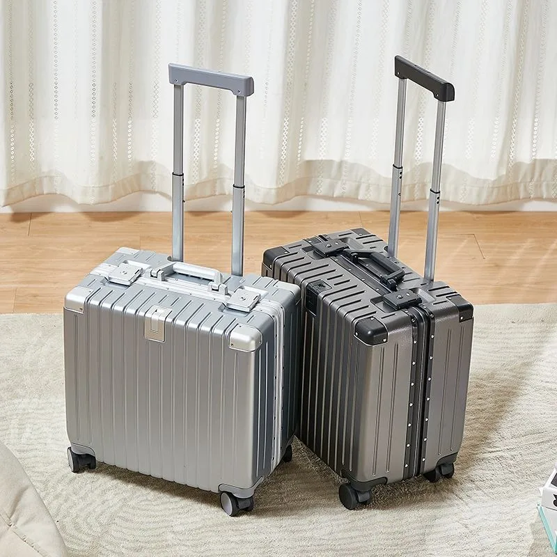 New Small All Aluminum Magnesium Alloy Luggage with Universal Wheels, Travel Box, Lightweight Trolley Box, Student Password Box