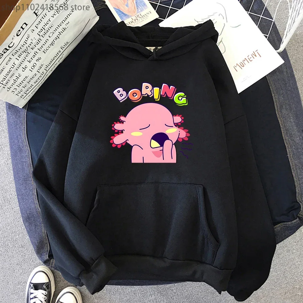 Dames Hoodies Leuke Verveelde Axolotl Hoodie Kawaii Grafische Sweatshirt Herenkleding Y2k Sudaderas Truien Lange Mouw Casual Tops