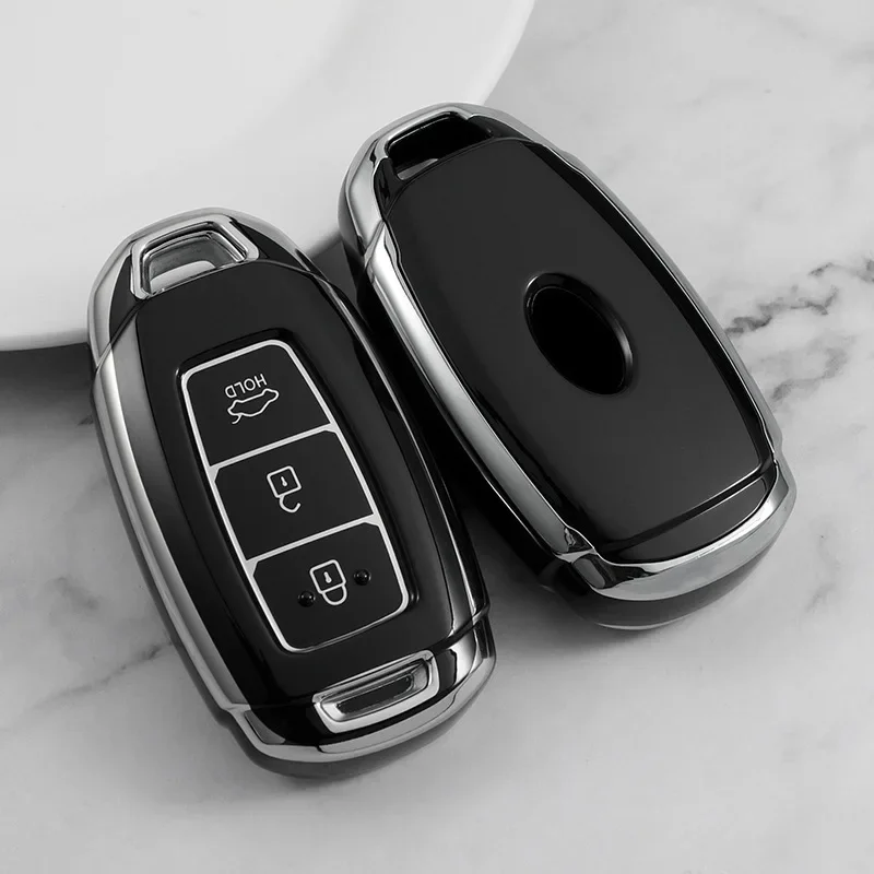 Tpu Car Key Case Cover for Hyundai Creta 2 Creta 2021 2022 Ix25 Kona Version 2018 I20N Santa Fe 2020 2021 Palisade Key Holder