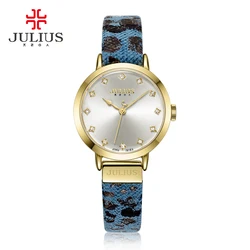 Sale Lady's Women's Watch Japan Quartz Hours Fine Fashion Dress Bracelet Leather Leopard Panther Print Girl Gift Julius No Box