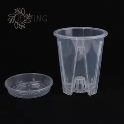 Eco-friendly Plant Pot Transparent Thickened Flower Planter Breathable DIY Plant Permeable Tall Flower Pot Greenery Accessories