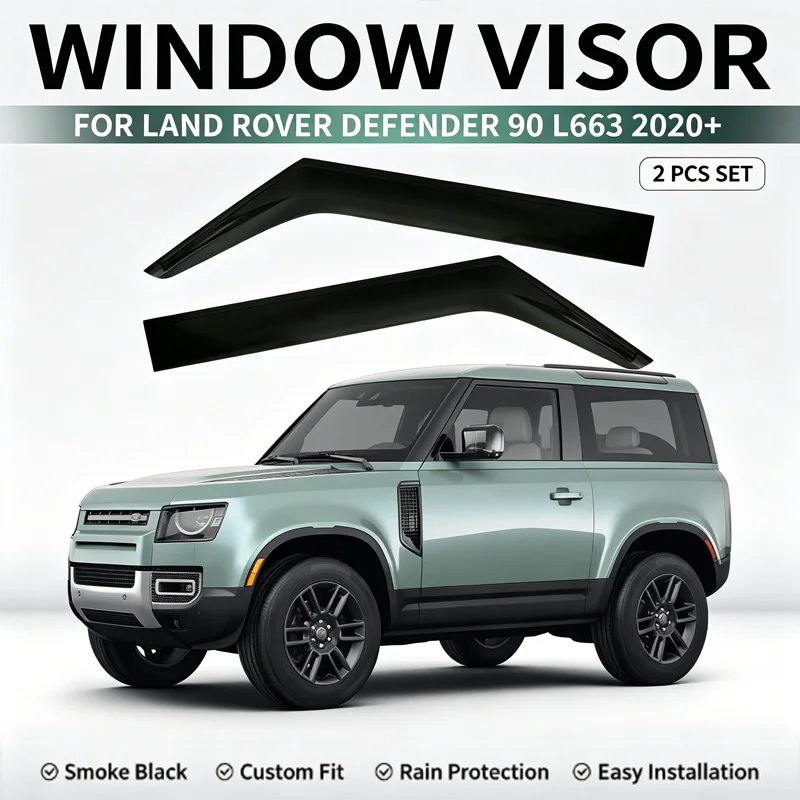 For Land Rover Defender L663 90 110 130 2020+ Window Visor Rain Guard Sun Shade Wind Deflector Car Exterior Accessories