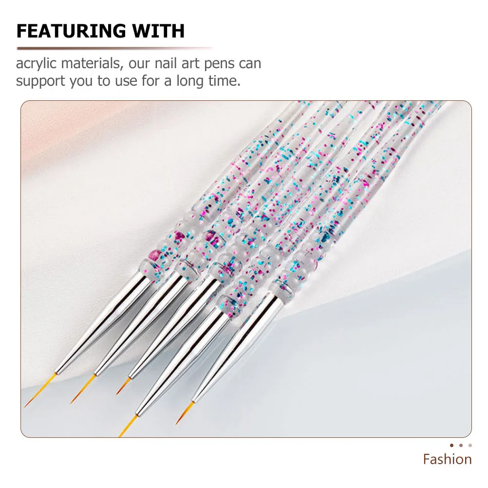 Stylos pour Nail Art, 5 pièces, acrylique Durable, poignée confortable pour bricolage, Design de manucure, outil de peinture des ongles élégant, accessoire d'approvisionnement pour Salon