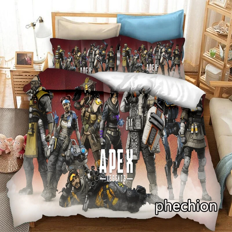 phechion Apex Legends 3D Print Bedding Set Duvet Covers Pillowcases One Piece Comforter Bedding Sets Bedclothes Bed K364