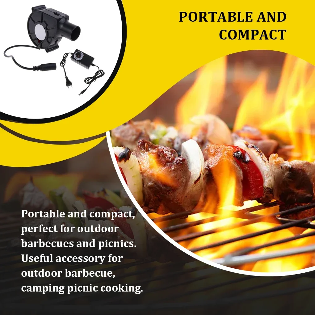 220V BBQ Fan Small Blast Engine with Air Collecting Adjustable Speed Cooking Tool US/EU Plug Handheld Barbecue Blower Camping image 6