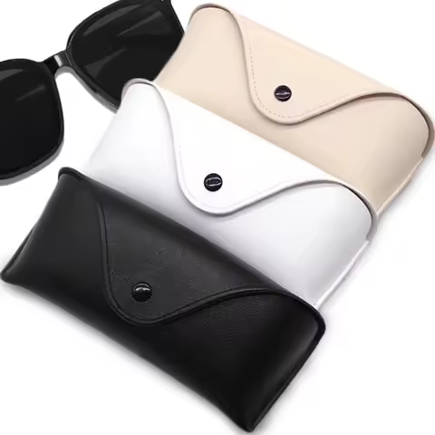 Leather Glasses Bags Sunglasses Protector Case Solid Color Eye Glasses Holder Box Portable Eyewear Bag Accessories Pouch