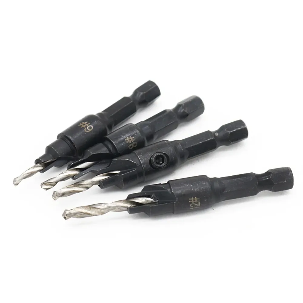 4 قطعة/المجموعة النجارة Tapper قضيب سداسية المسمار معزز الحفر مدبب ثقب الحفر ومنشار الأجهزة أداة مجموعة