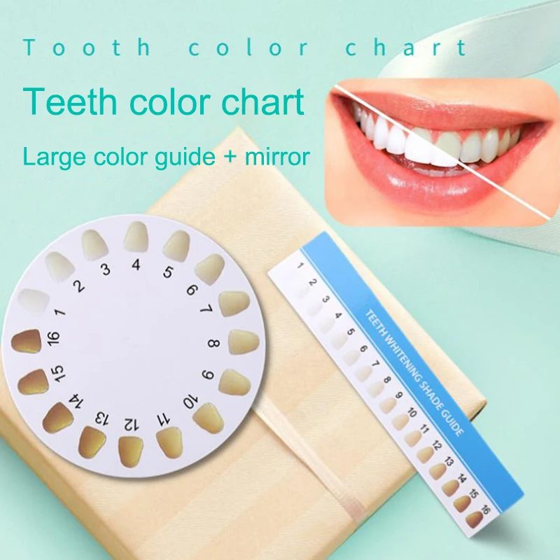 5pcs 16 Colors Cold Light Teeth Whitening Color Palette Card Comparison Card Contrast Supplies Shade Dental Color Chart