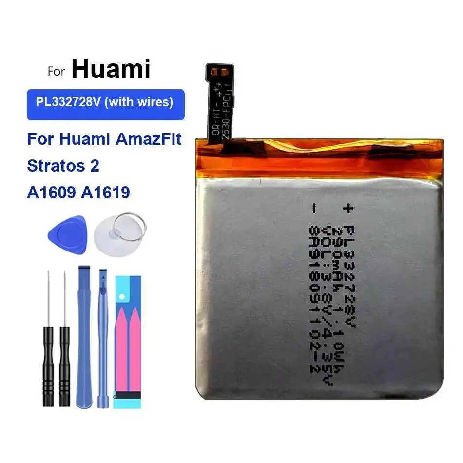 

PL502524V 390mAh Replacement Battery For Huami AMAZFIT Trex T-rex verge lite global version gtr A1808 Smart Watch Batteries