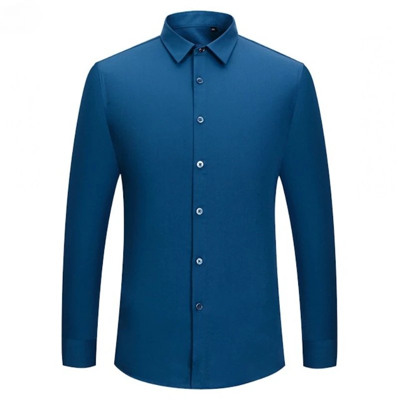 8XL High Bamboo Fiber Work White Shirt Men Long Sleeve No-Iron Office Man Long Sleeve Shirts Business Casual Office Soft Cozy