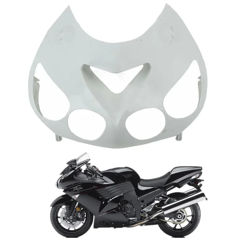 

For Kawasaki Ninja ZX14 ZZR1400 2006-2011Unpainted Upper Front Fairing Cowl Nose Motorcycle Parts Accessories