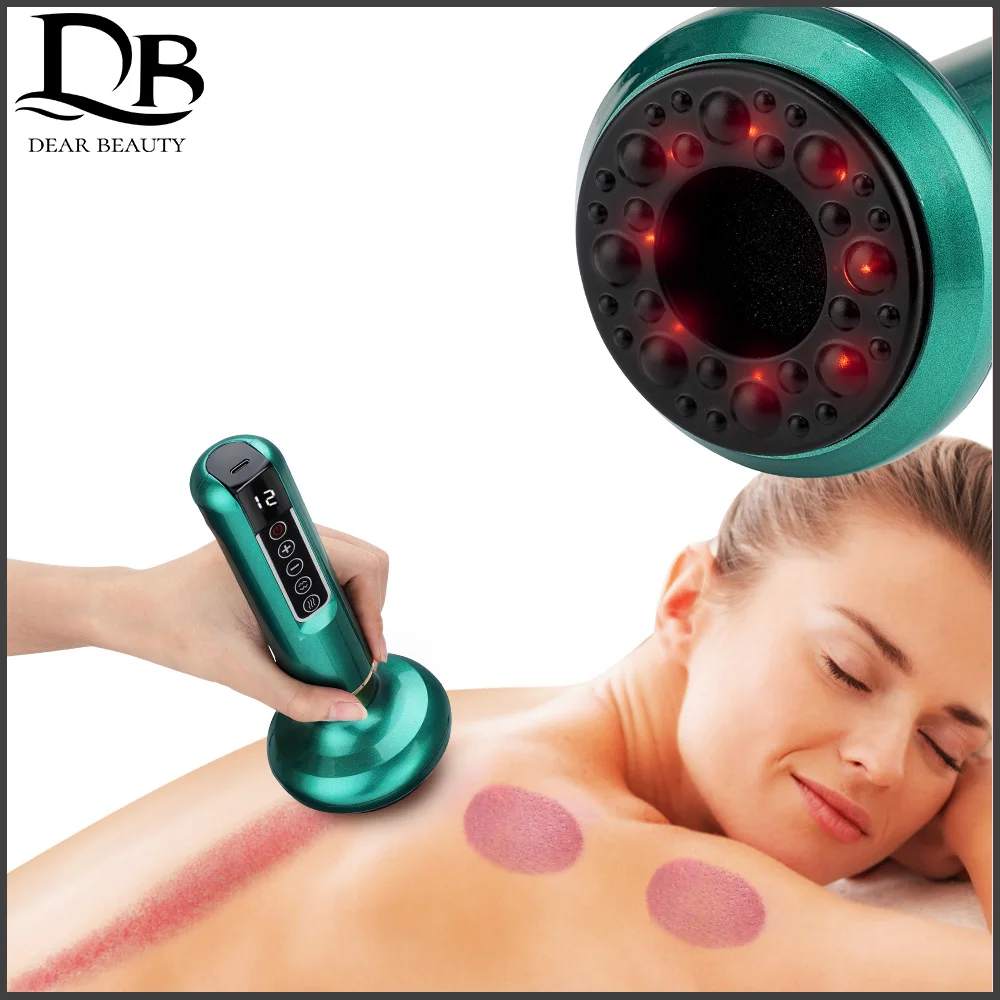 12 Levels Intelligent Cupping Massager Negative Pressure Infrared Heating Wireless Scraping Apparatus Dredge Meridian Relax