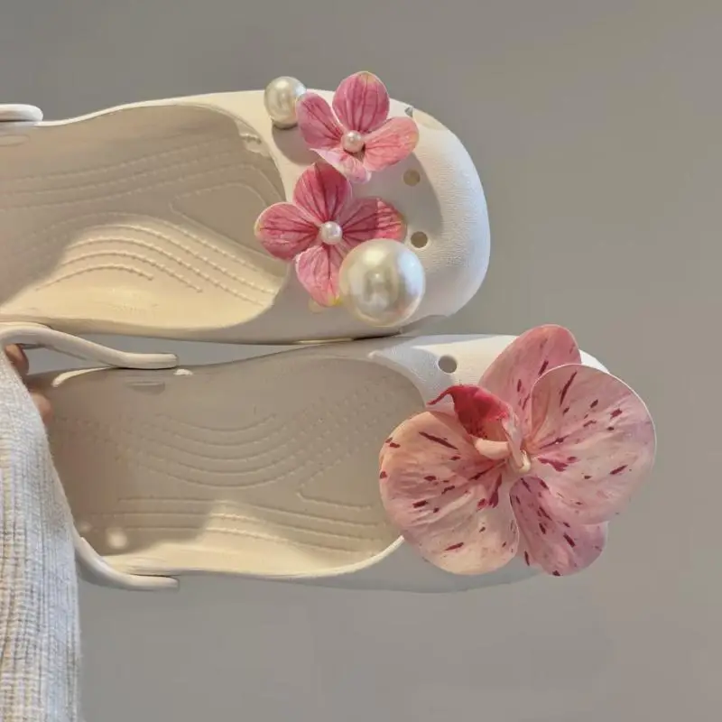 Luxury Pearl Rhinestone Flower Shoe Charms Kit DIY Shoe Accessories1 Set Women Ballet Shoes Charms Pack Fashion Shoe Decoration