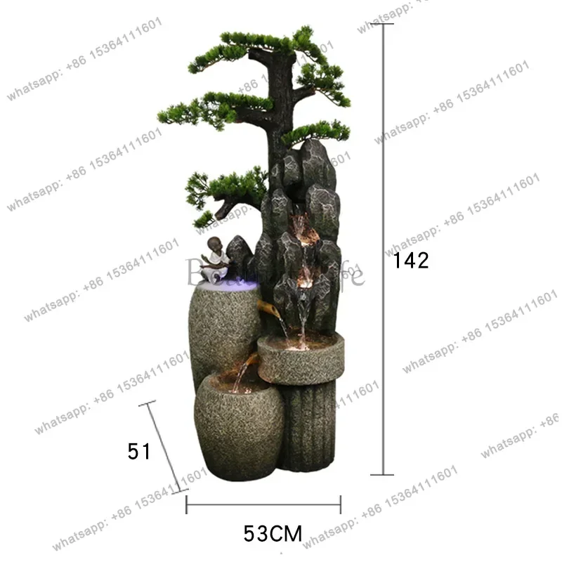 Chinese rockery fountain, living room entrance balcony landing, landscape landscaping fish pond ornament