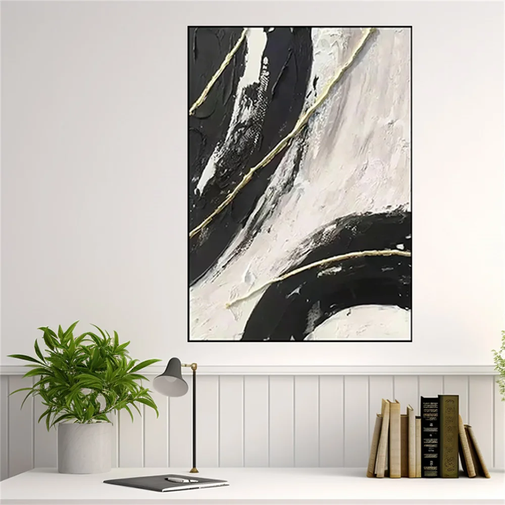 

Thick Texture Large Flowers Handmade Grey Floral Oil Painting Unframed Custom Artwork Chinese Item Decor Mural Home Wall Picture