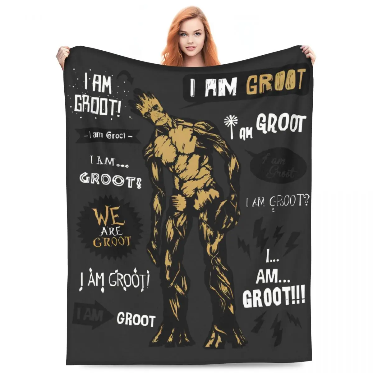 Groot Guardians Of The Galaxy Blanket For Home Decoration Ultra Soft Flannel Throw Blankets Love Gifts