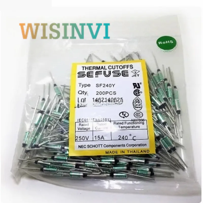 10PCS Thermal Fuse 73 °C~240 °C 10A 15A 250V SF70E~SF240E..Rice Cooker Temperature Fuse RY Fuse SF Axial Lead Links Metal Fuse