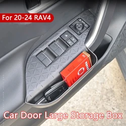 Car Storage Box Door ABS Window Lift Panel With Storage Box Tray Organizer Stowing For Toyota RAV4 2020-2024 Interior Accessory