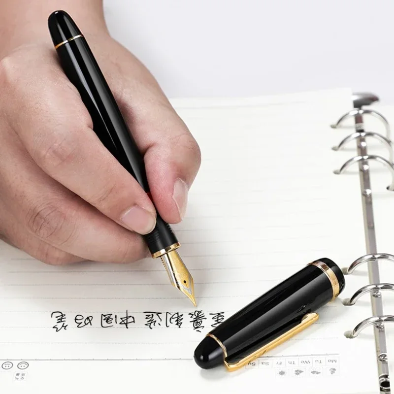 Imagem -05 - Jinhao X350 Metal Caneta Fonte Preto Ouro ef f m Irídio Nib Escola Material de Escritório Canetas Tinta Presente Papelaria Peças