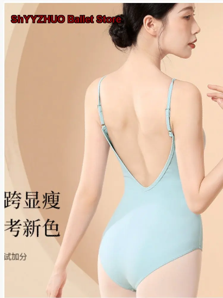 Women's Adult Ballet Leotard Spaghetti Strap High Cut Body Suit Dance Art Exam Basic Training Gymnastics